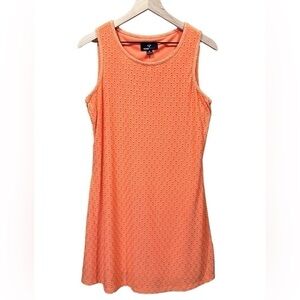 Ronni Nicole Dress Women's Eyelet Salmon Sleeveless Lined Dress Size-M GUC